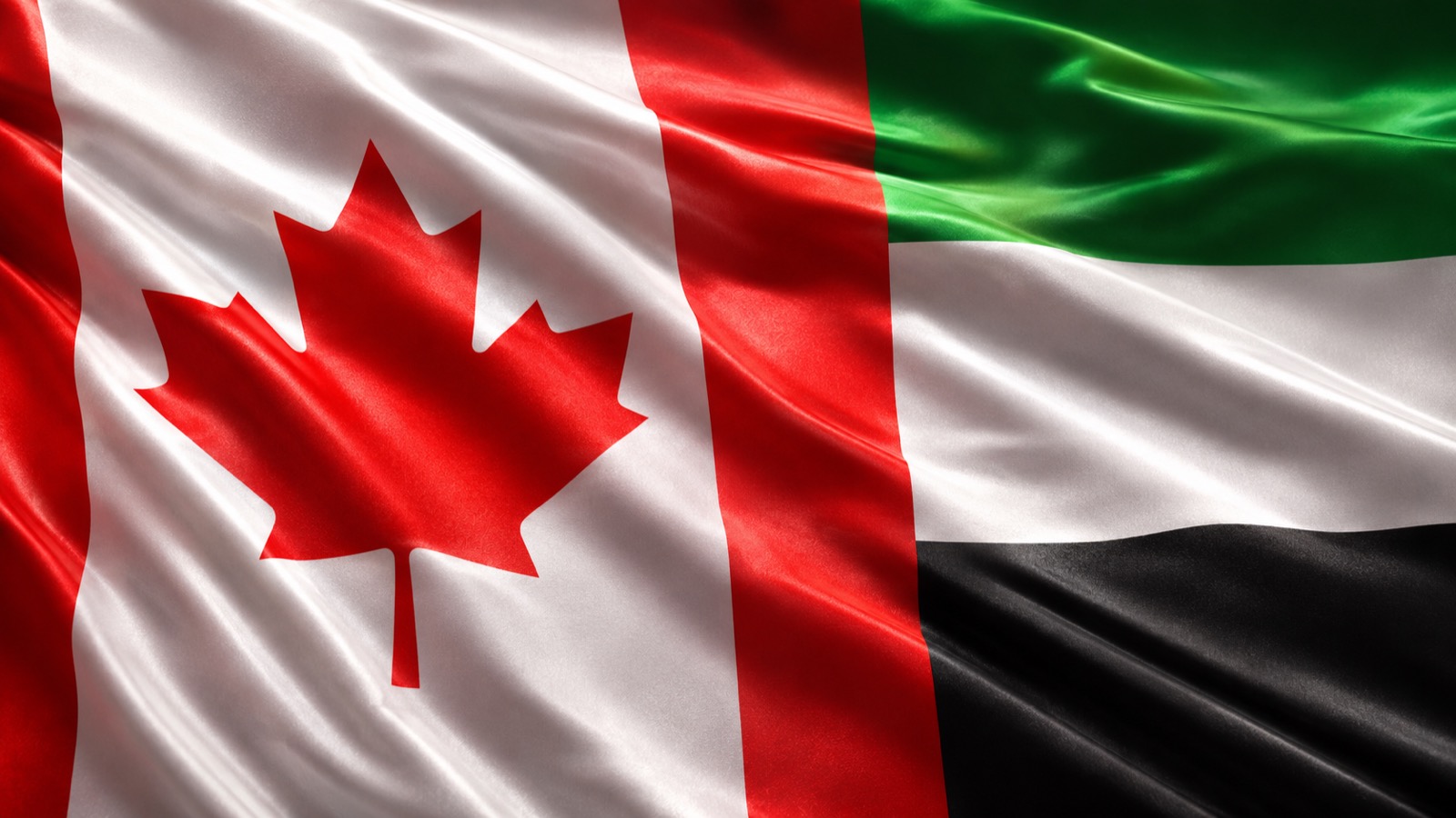 Canadian and UAE flags together, immigration from the United Arab Emirates to Canada
